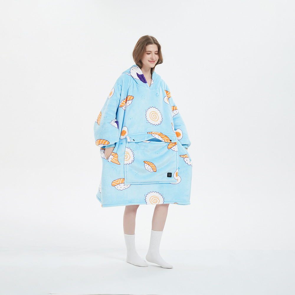 USB heated wearable blanket hoodie, product photo 11