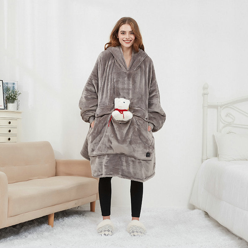 USB heated wearable blanket hoodie, product photo 5