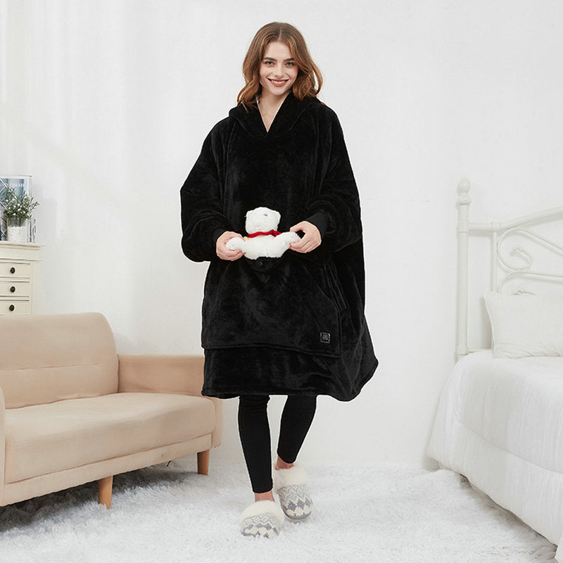 USB heated wearable blanket hoodie, product photo 6