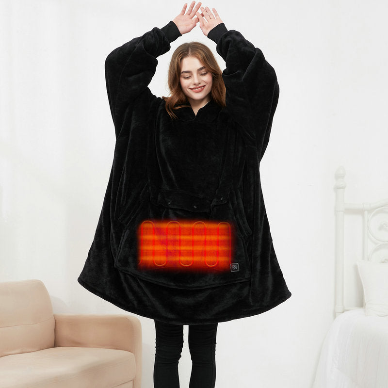 USB heated wearable blanket hoodie, product photo 4