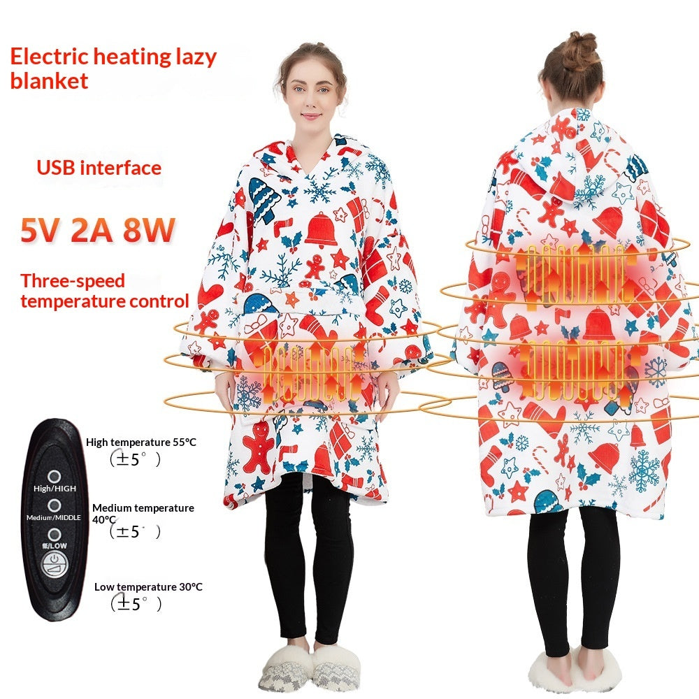 USB heated wearable blanket hoodie, product photo 13