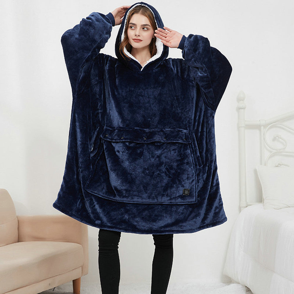 USB heated wearable blanket hoodie, product photo 2